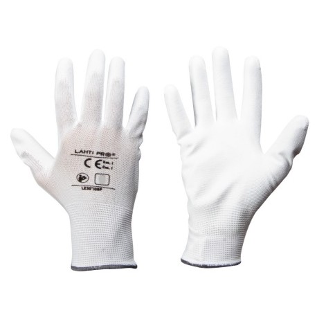 Rękawice PU "10" białe paczka 12 szt. XL230710B