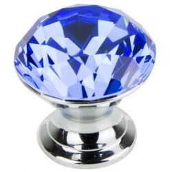 Gałka meblowa AVA kryształ niebieska fi35mm 189GAL10