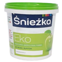 Emulsja akrylowa do ścian i sufitów ŚNIEŻKA EKO 1L biała BAWEMU10.8