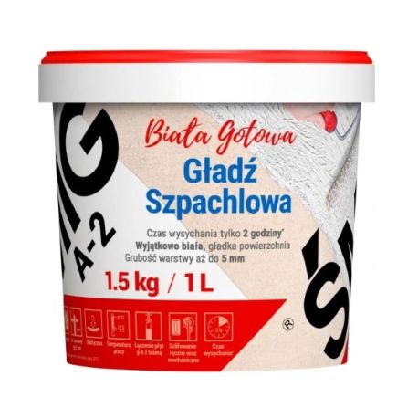 Gotowa gładź szpachlowa Megaron Śmig A-2 1,5 kg biała BAWMEG10.9