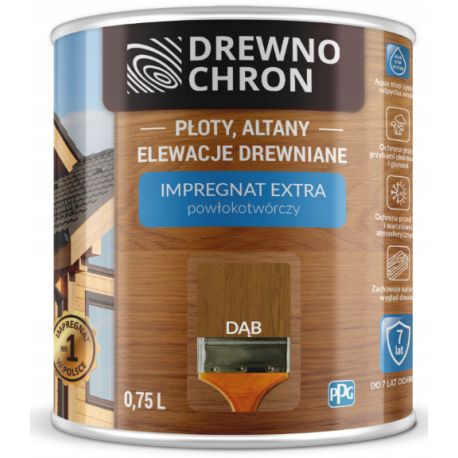 Impregnat extra powłokotwórczy DREWNO CHRON dąb 0,75L. BAWDRE10.57