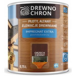 Impregnat extra powłokotwórczy DREWNO CHRON orzech ciemny 0,75L. BAWDRE10.18