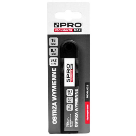 Ostrza wymienne SK2 18mm grubość 0,7mm czarne zestaw 10szt. PROOST01.2
