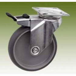 Kółko skrętne fi 75 z płytką z hamulcem RR3014-75