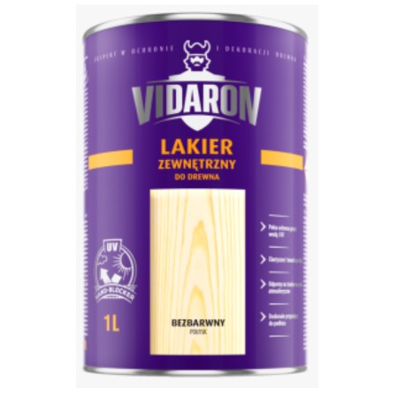Lakier VIDARON zewnętrzny bezbarwny 1L BAWLAK10.4