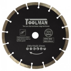 Tarcza diamentowa segmentowa 230mm TOOLMAN EN-TARSETO230