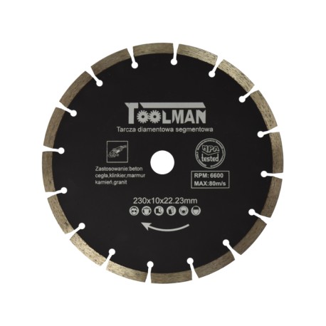 Tarcza diamentowa segmentowa 230mm TOOLMAN EN-TARSETO230