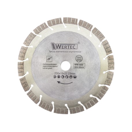 Tarcza diamentowa segmentowa turbo 230mm WERTEC EN-TARST23015