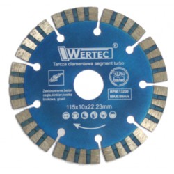 Tarcza diamentowa segmentowa turbo 125mm WERTEC EN-TARSEGT125