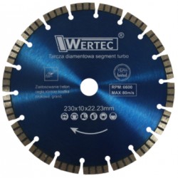 Tarcza diamentowa segmentowa turbo 230mm WERTEC EN-TARSEGT230